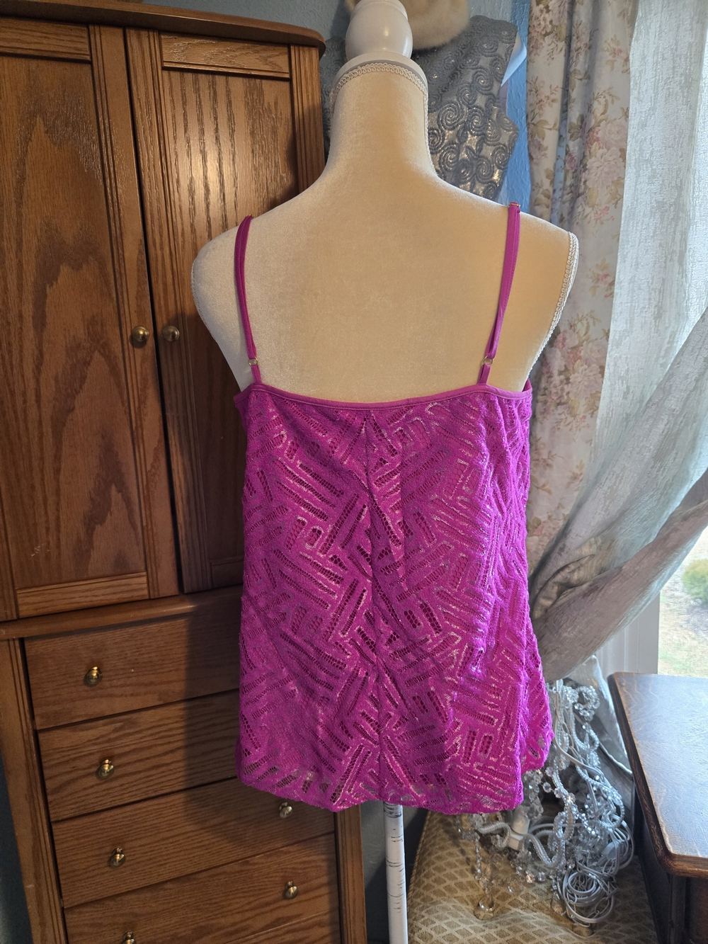Lilly Pulitzer Fuchsia Sequin Spaghetti-Strap Camisole A12